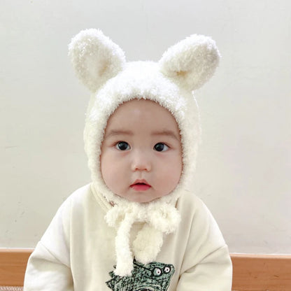 Cartoon Baby Plush Hat Winter Warm Infant Beanie Cap with Ears Autumn Cute Solid Color Kids Boy Girl Earflap Hats Bonnet Gorras