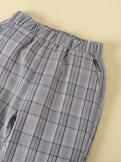 Boys and gentlemen's clothing, plaid four piece shirt+vest+pants+hat