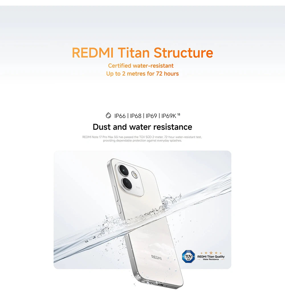 Global Version Redmi Note 17 Pro Max 5g Nfc Phones 6.83" 1.5K Crystalres Amoled Display 9210Mah' Battery with 100W Hypercharge Smartphones
