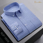 New In Shirt Oversize Long-Sleeve 100%Cotton Shirts for Men Slim Fit Formal Plain Shirt Plaid Casual Tops Designer Black Clothes