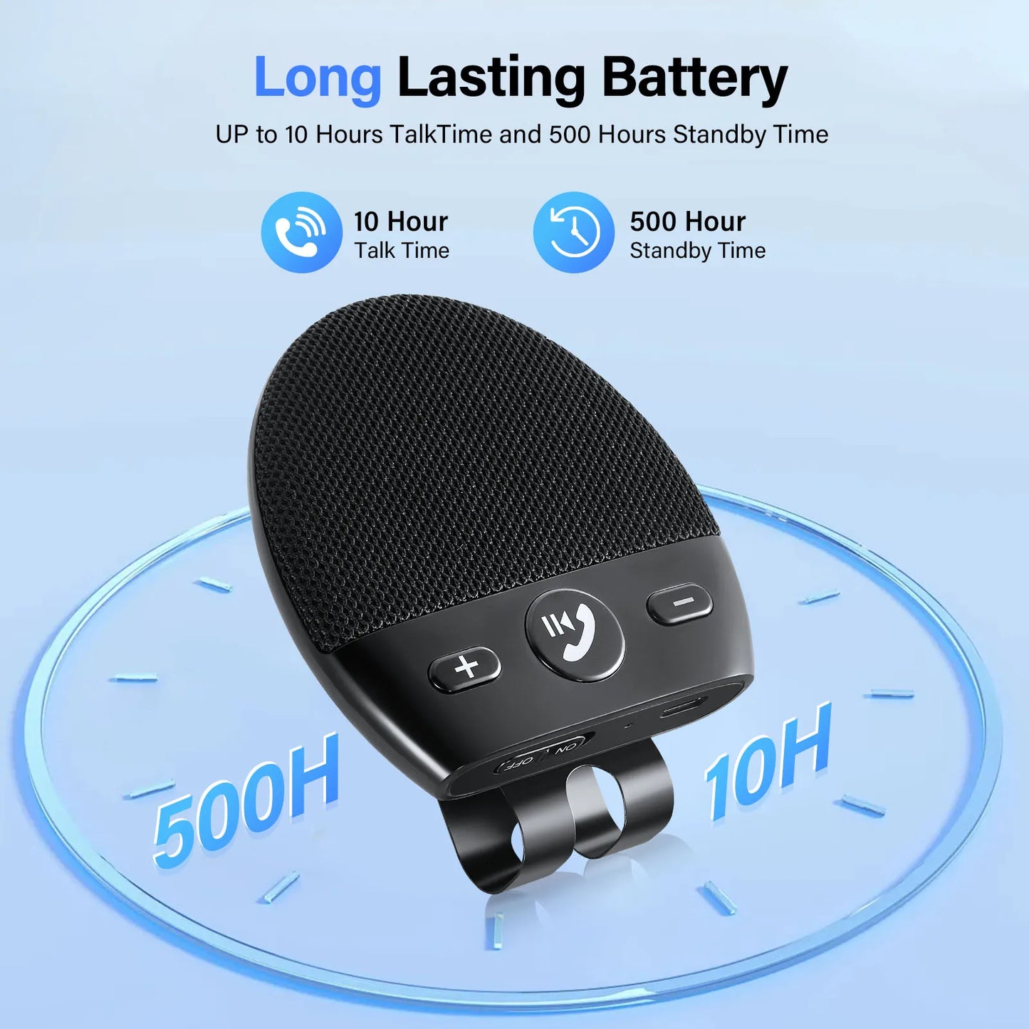 Hands Free Car Phone Kit Bluetooth Car Hands Free Kit Support 2 Phones Connection Support Siri Assistant Hands Free Speaker