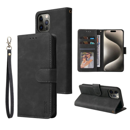 ZZXX Wallet Card Slot Holder Magnetic Flip Leather Case For iPhone 15 Pro Max 14 Plus 13 Mini 12 11 X XS XR SE 2022 8 7 6s Cover