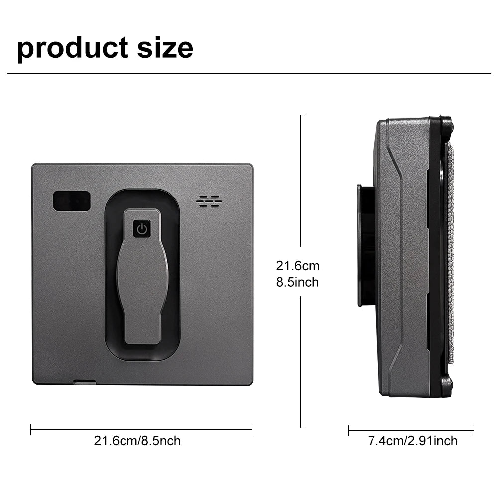 PuRuiKai Robot Window Cleaner,Dual Water Spray,With APP Control,High Vacuum Suction,Laser Sensor, Home Wall Glass Cleaning Robot