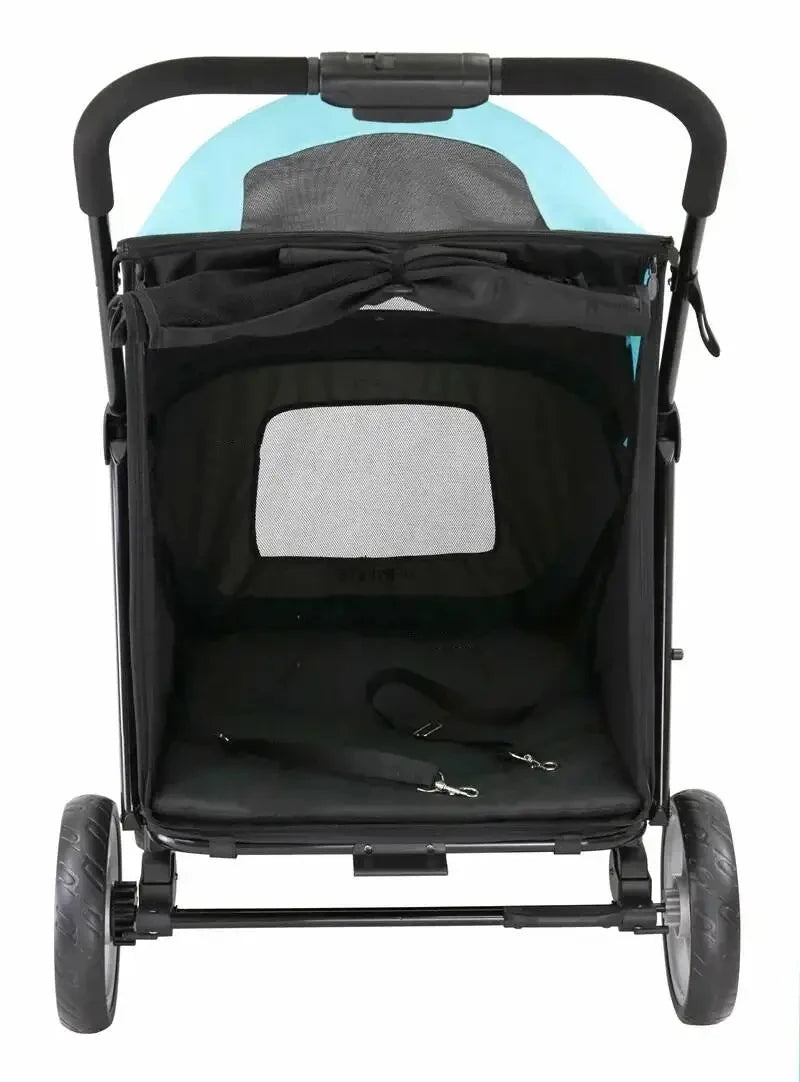 Portable Golden Retriever Large Dog Pet Stroller Cart Simple 4-wheel Foldable Large Capacity Stroller Outdoor Travel Pet Trolley
