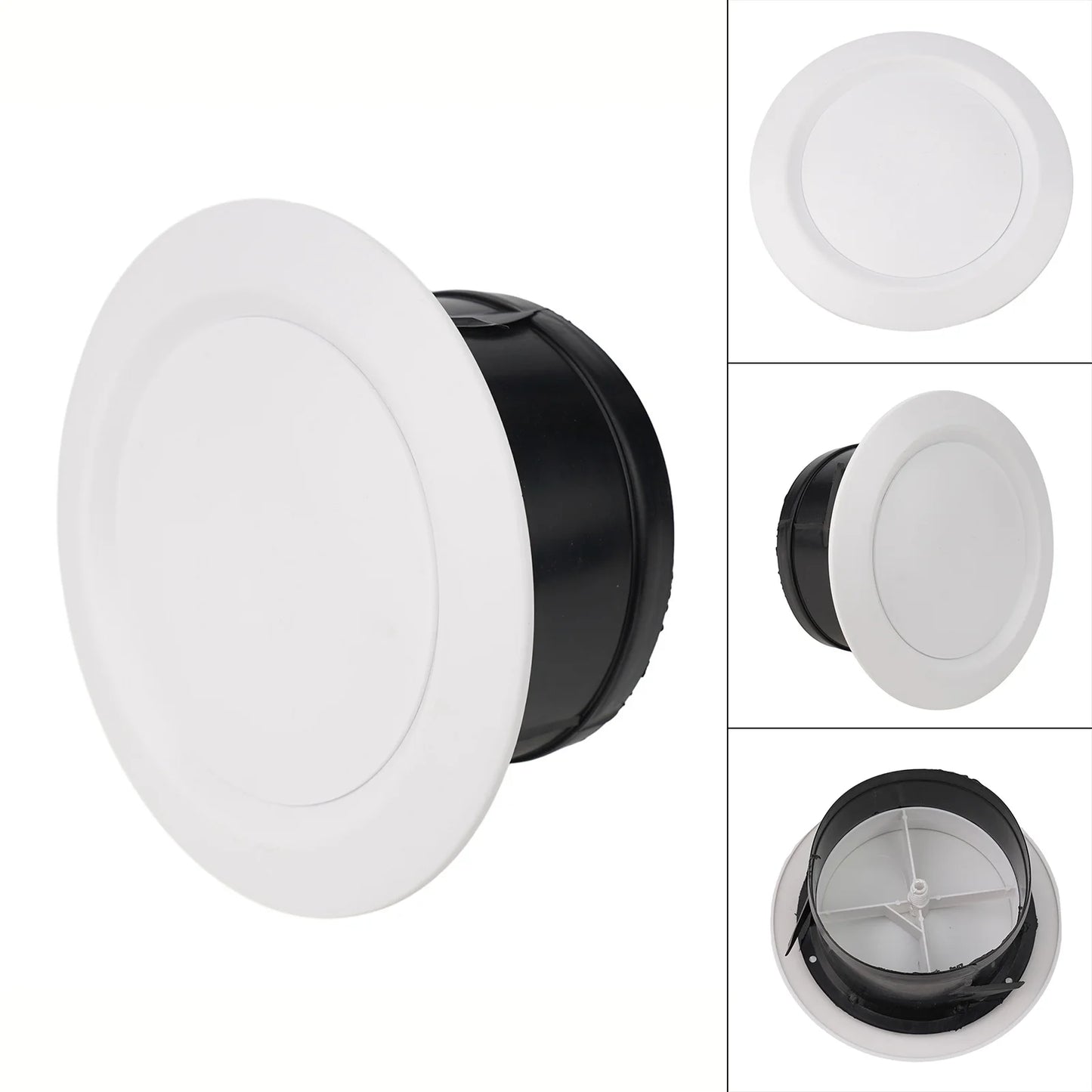 1X 75-200mm Round Air Vent Louver Grille Cover Outlet Adjustable Exhaust Vent Ducting Ventilation Grilles Ceiling Air Vent Cover