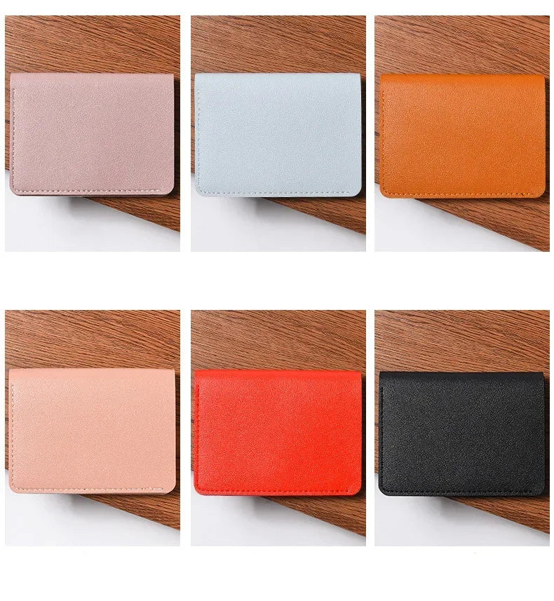 2025 Women's New Simplified Folding Button Small Wallet Soft Leather for Driver's License Male Student Card Bag