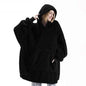 Winter Fashion Leisure Simple Hooded Sweater Warm Thick Hoodie Women Fleece Blanket With Sleeve Pocket Harajuku Trend Streetwear