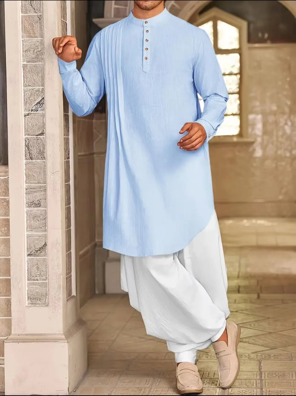 Men Long Robe Dishdasha Jubba Thobe Eid Muslim Kimono Modest Islamic Dubai Saudi Abayas Prayer Kaftan Ramadan Morocco Abaya