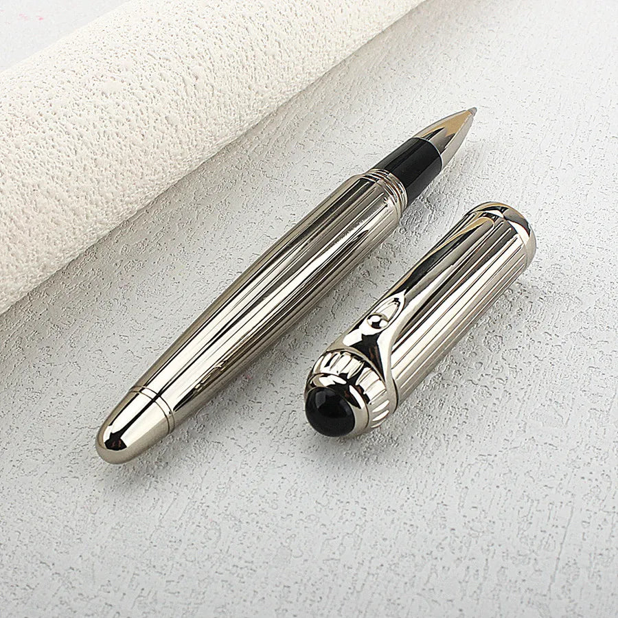 Luxury Big Barrel Rollerball Pen with Silver Clip Smooth Writing for Business Gift (Blue Ink) PK Jinhao 159
