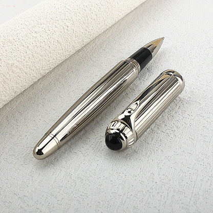 Luxury Big Barrel Rollerball Pen with Silver Clip Smooth Writing for Business Gift (Blue Ink) PK Jinhao 159