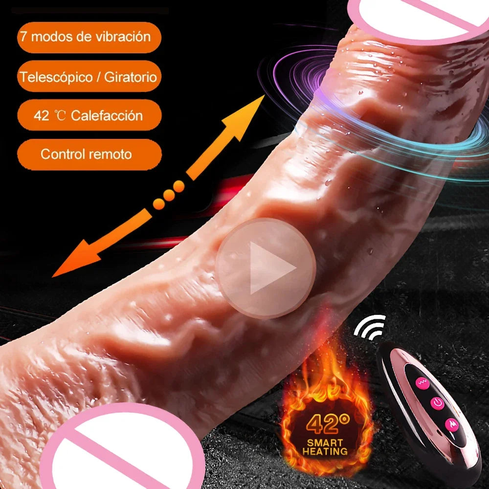Realistic Large Dildo Vibrator Penis Telescopic Swing Heating Silicone Dildos for Women Remote Control Vibrators Sex Toys