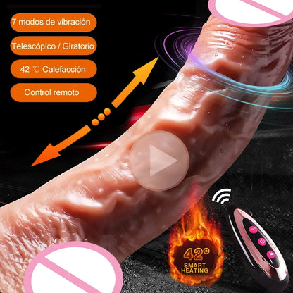 Realistic Large Dildo Vibrator Penis Telescopic Swing Heating Silicone Dildos for Women Remote Control Vibrators Sex Toys