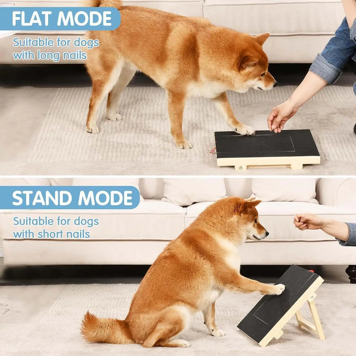 Dog Nail Scratch Board With Stand Wooden Pull-out Dog Scratching Post With Treat Box Pet Durable Dog Paw Repair Board For dog