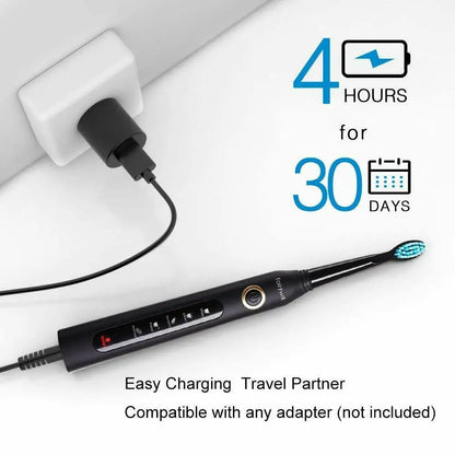 Fairywill FW507 Electric Sonic Toothbrush USB Charger Tooth 8Brush Replacement Waterproof Electronic Toothbrush with Travel Case