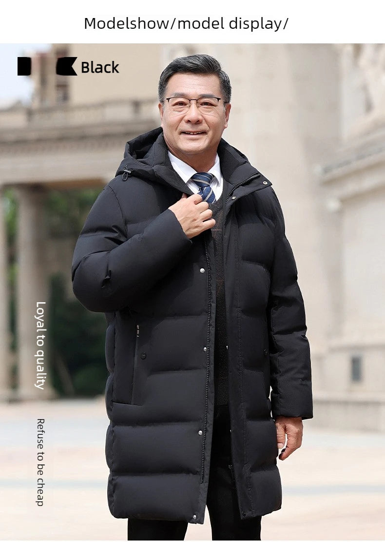 Canada Fashion Winter Jacket for Man Down Coat Parka Men's White Goose Down Jacket -30℃ Hooded Warm Thick Long Padding HXY305