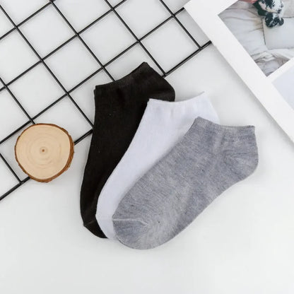 5/10 Pairs Unisex Ankle Socks Solid Color Black White Gray Cotton Deodorant Breathable Running Sports Socks New Spring Summer