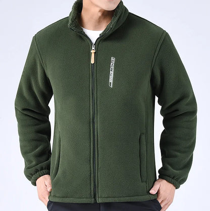Winter Thicken Polar Fleece Jacket Warmth Windproof Full Zip Up Coat Multiple Zipper Pockets Outdoors Plus Size Jackets Outwear