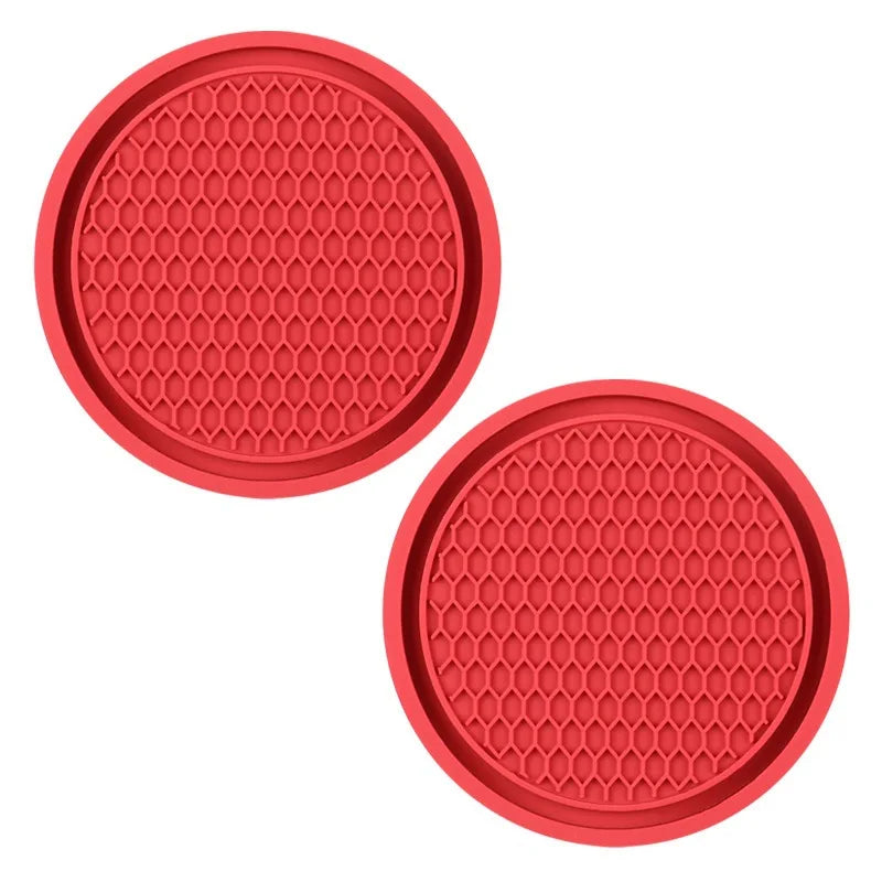 2Pcs Car Bling Rhinestone Cup Holder Drink Pad Interior Decoration Anti-slip Mat Round Durable Coaster Heat Resi Car Accessories