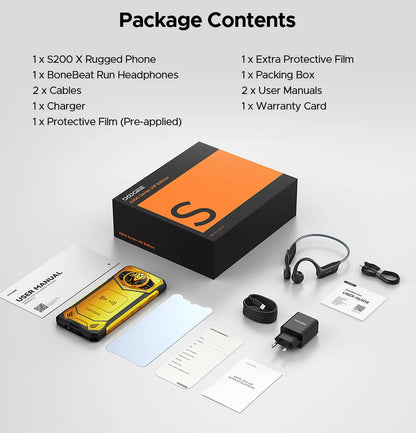 DOOGEE S200 X Android 16 5G Rugged Phone Gemini AI 48GB(12+36) 512GB 120Hz 1.32" AMOLED Rear Display 10100mAh Battery 100MP NEW