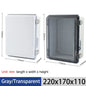 IP67 Waterproof Gray/Transparent Cover Enclosure Juction Box ABS Plastic Outdoor Electronic Instrument Hinge Case