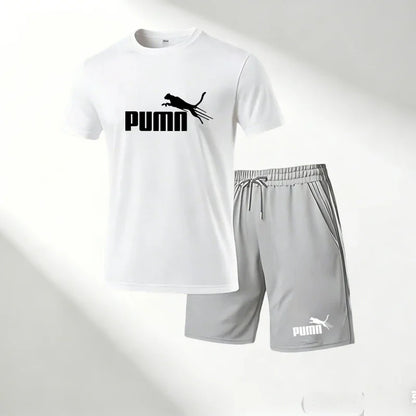 Hot Sale 2026 Men's T-Shirts Sets O-Neck Short Sleeve+Sports Shorts Quick Dry Casual Street Fashion Home Outdoor Running 2 Piece