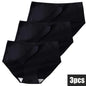 3Pcs Plus Size Underwear Women's Panties Ice Silk Solid Color Ladies Seamless Underpant Girls Briefs Breath Sexy Lingerie Female