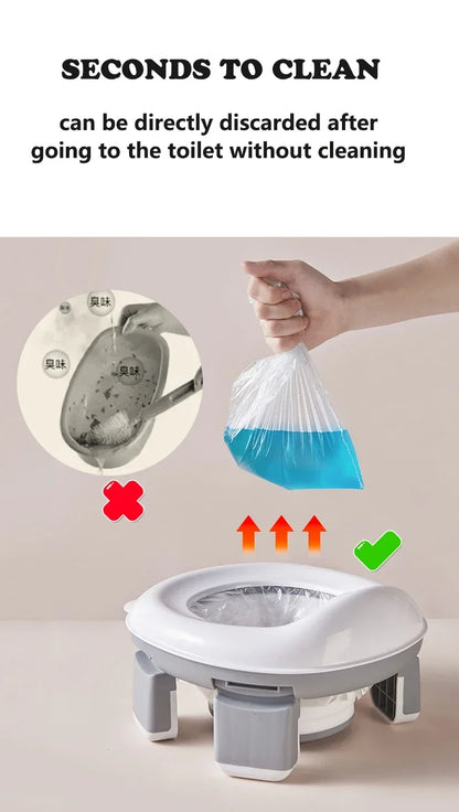 New 3-in-1 Travel Potty Portable Kids Potty Folding Safe Silicone Baby Potty Training Seat  Family Outdoor Kids Toilet Seat