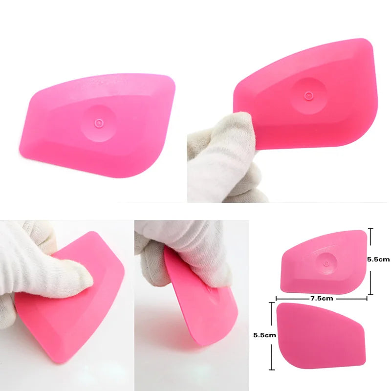 2Pcs Soft Blue Squeegee Hard Pink Scraper Car Vinyl Wrap Tools Auto Foil Corner Trim Window Tint Installation Tools