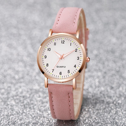 Fashion Women Watches Casual Arabic Dial Ladies Leather Band Quartz Watch Reloj Mujer Girls Clock Gift