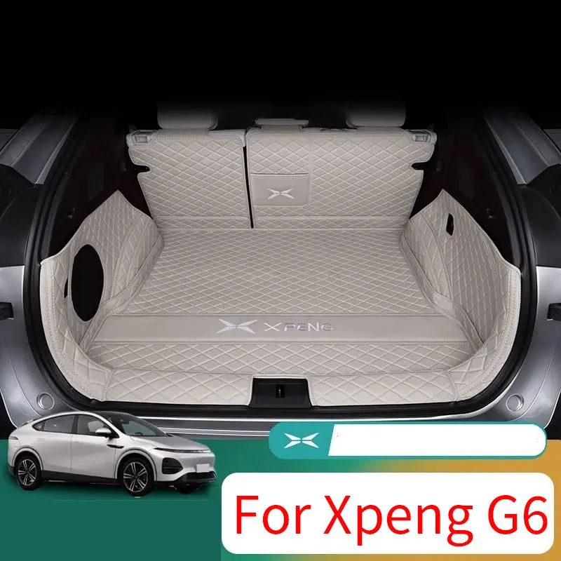 For Xpeng G6 2026 2025 2024 Car Boot Mat Rear Trunk Liner Cargo Protection Leather Trunk Mat Interior Modification Accessories