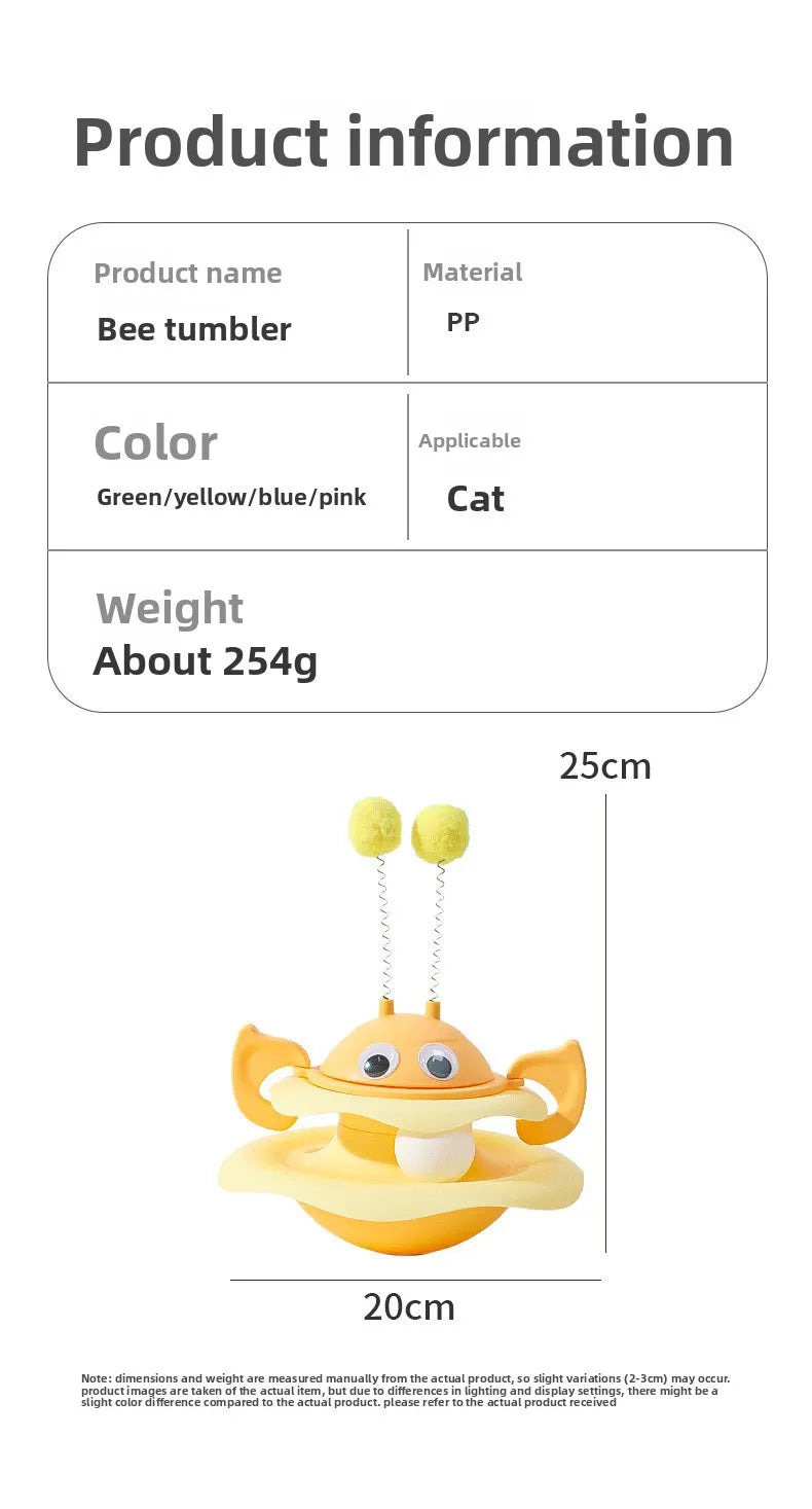 Popular Turntable Toys Cat Toys Little Bee Tumbler Cat Teasing Artifact Turntable