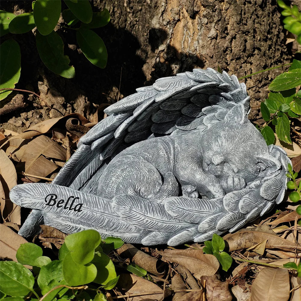 Personalized Cat Pet Memorial Stones Gifts Ornament, Pet Loss Sympathy Remembrance Gifts Cat Grave Markers Cat Statue