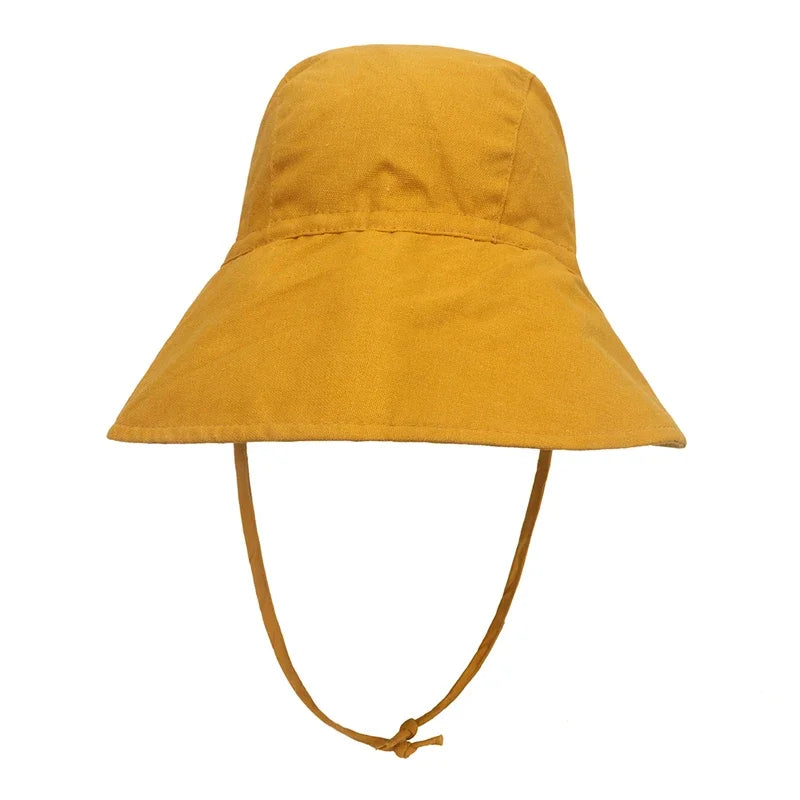 Baby SunHat Summer Boys Girls Bucket Hat Kids Cotton UV Travel Hats Child Big Brim Outdoor Beach Caps Fashion Casual Panama Cap