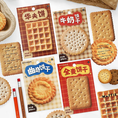 30pcs Biscuit Plan Series Retro Ins Dessert Biscuit Theme Message Memo Creative DIY Handmade Scrapbook Aesthetic Material