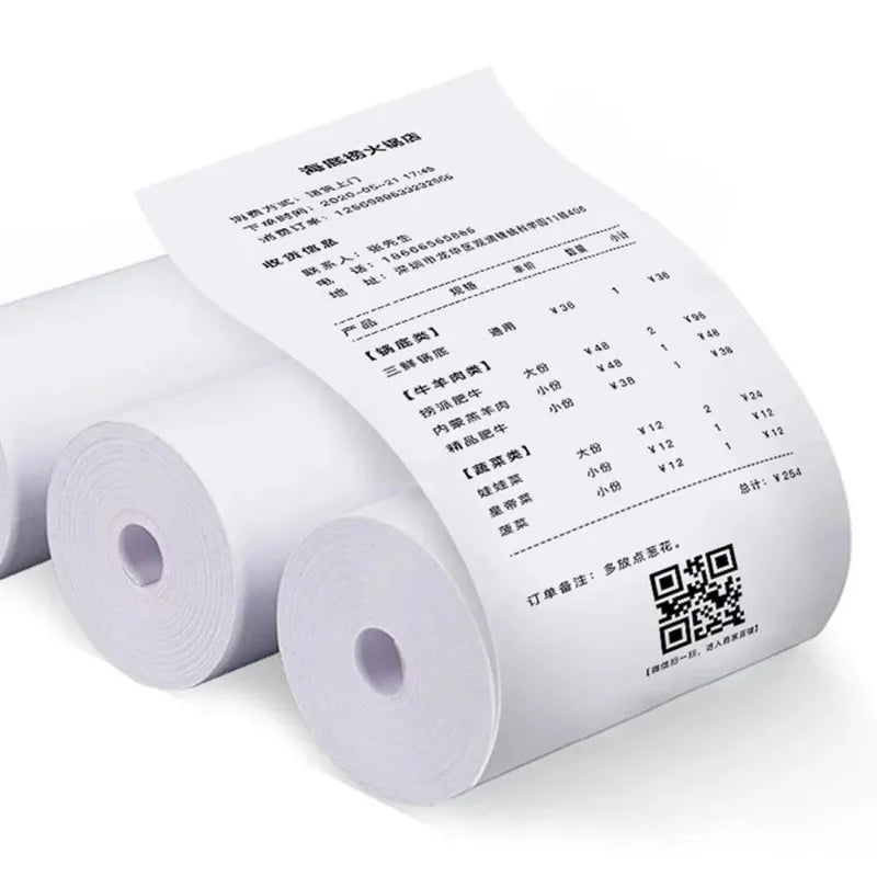 80MM Thermal Receipt Paper 3/6/10 Rolls White Paper For Mini Portable Thermal Receipt Printer For Supermarket Business Printing