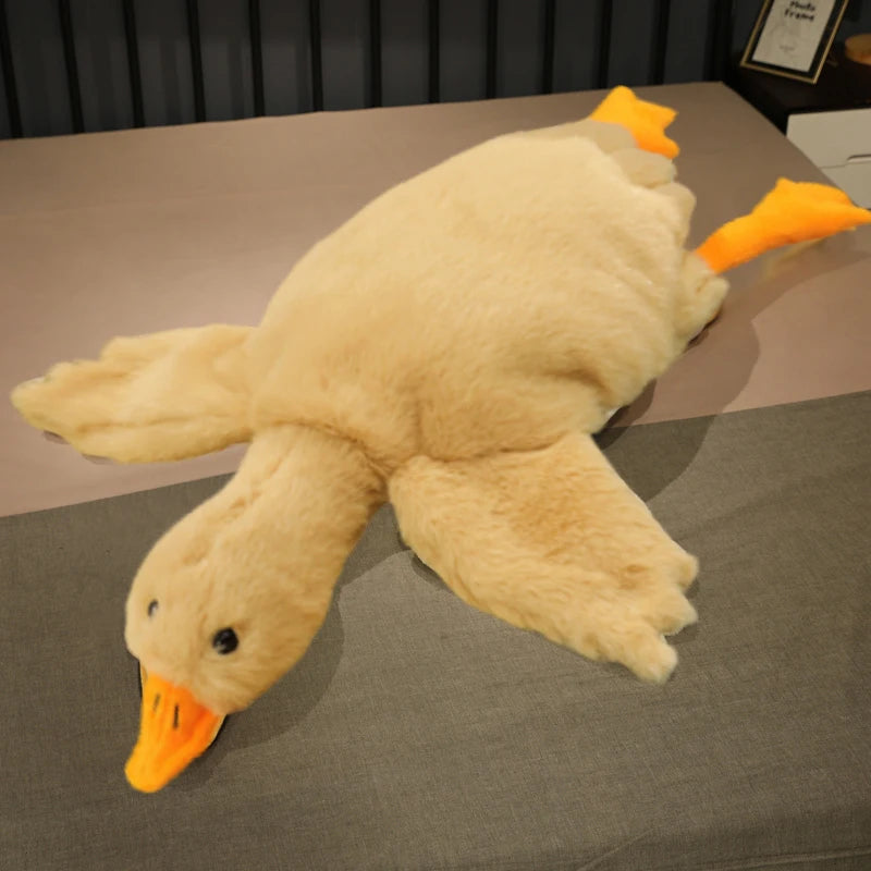 50-190cm Large Brown Hug Stuffed Animal Duck Kawaii Giant Goose Plush Toy Sleeping Pillow Big Soft Doll Party Gift for Boy Girls