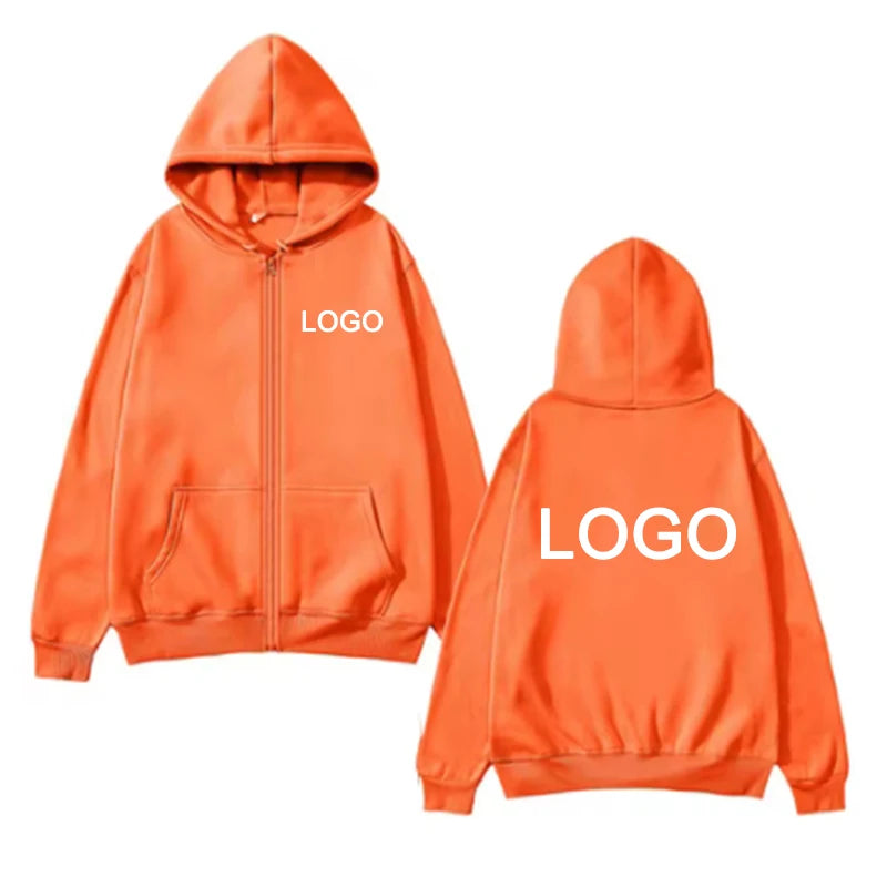 Customized Printed Zipper Hoodies Men Fashion Long Sleeve Zipper Up Sweatshirts Women Casual Personality Hoody Pullover Sudadera