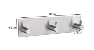 Stainless Steel 3M Self Adhesive Hooks Sticky Wall Door Hook Robe Tea Towel Rustproof Towel Rack, Clothes Coat Hanger