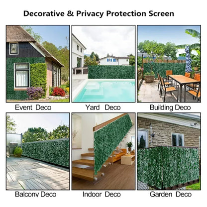 100X300cm Artificial Ivy Fence Plant Grass Wall Panel Faux Green Leaf Hedge Privacy  Screen Outdoor Home Garden Balcony Decor