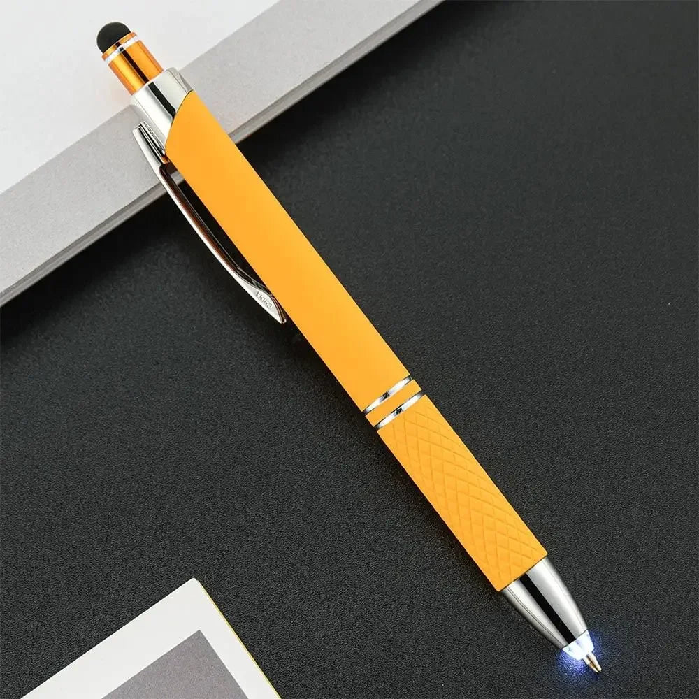 New 3in1 Multi-function Pen Capacitive Pen with LED Light 1.0mm Ballpoint Pen Stationery Screen Touch Gadgets Construction Tools