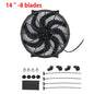 Universal 7/9/10/12/14/16 Inches 12V 80W 2100RPM Car Air Conditioning Electronic Radiator Cooling Fan Blade Electric Cool Kit