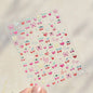 Fresh Sweet Fruits Strawberry Cherry Bowknot Love Heart Lemon 5D Nail Art Stickers Self Adhesive Decorations Nail Manicure Decal