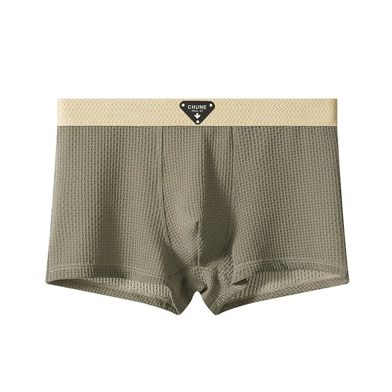 1/3PCS Men's Cool Ice Silk Boxers Shorts Summer Satin-like Solid Underpants Skin Friendly Breathable Mesh Crotch Male Underwear