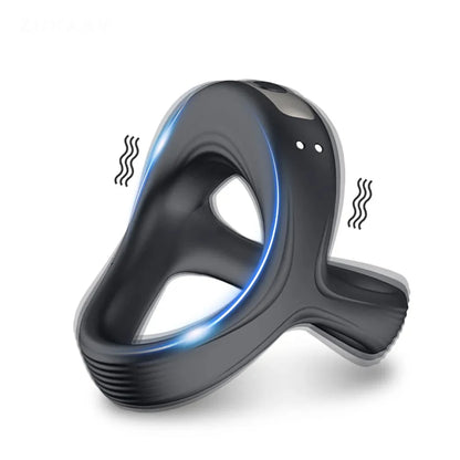 Men Penis Ring Vibrator Sex Toy 10 Vibration Modes Rechargeable Waterproof Cock Lock Ring for Male Adult Sex Product