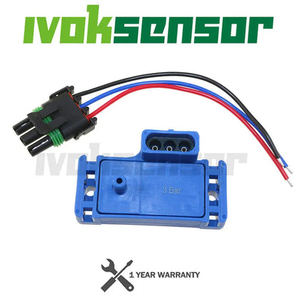 NEW For GM STYLE 3BAR Turbo Boost MAP Sensor For Electromotive Motec Megasquirt With Plug 12223861 16040749 12219935