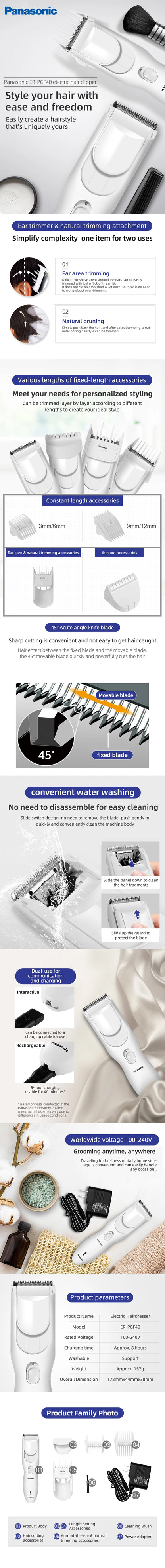 Panasonic Electrical Rotary Shaver for Men 3D Floating Blade Washable，Rechargeable/AC Rechargeable Shaving Beard Machine