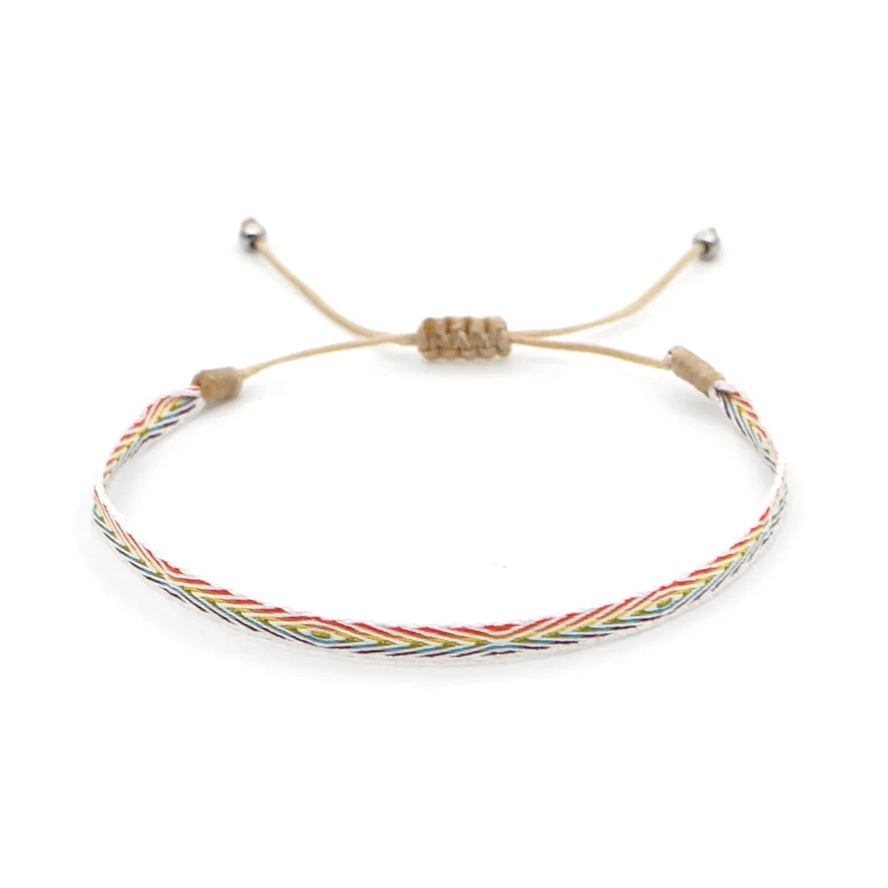 KKBEAD Wholesale Handwoven Bracelet Colombia Cloth Braided Wristband Bracelets for Women Men Gift Hippie Boho Friendship Jewelry