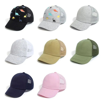 Dinosaur Printed Toddler Baseball Hat Kids Sun Hat Sun Hat Adjustable Age 0-5Y Quick Drying Boys Girls