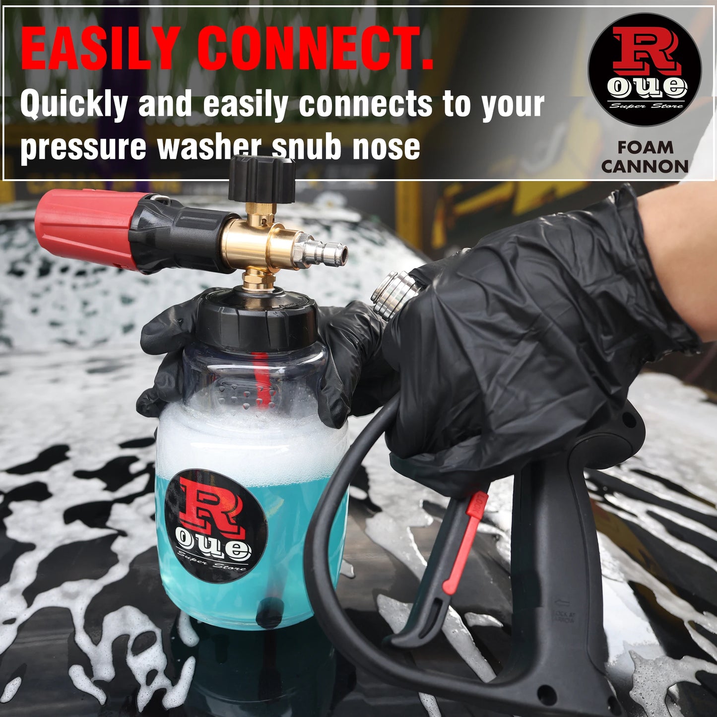 KAIKARAI High-Pressure Cleaning Gun Black-red Foam Watering Can Simple Car Washing Tools Outdoor Garden Washing Machine Bubbler