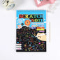 50 pcs Scratch Paper Kids Rainbow Magic Scratch Off Paper Sheets Art Craft Kit Black Note Paper Drawing Pads with Stencils